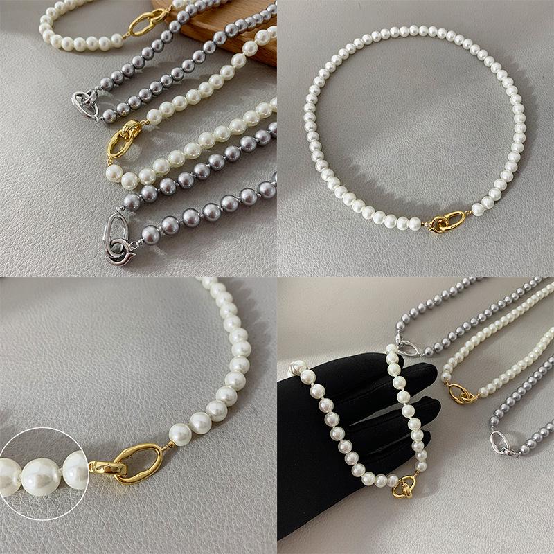 

French-Inspired Perfectly Round Shell Pearl Necklace