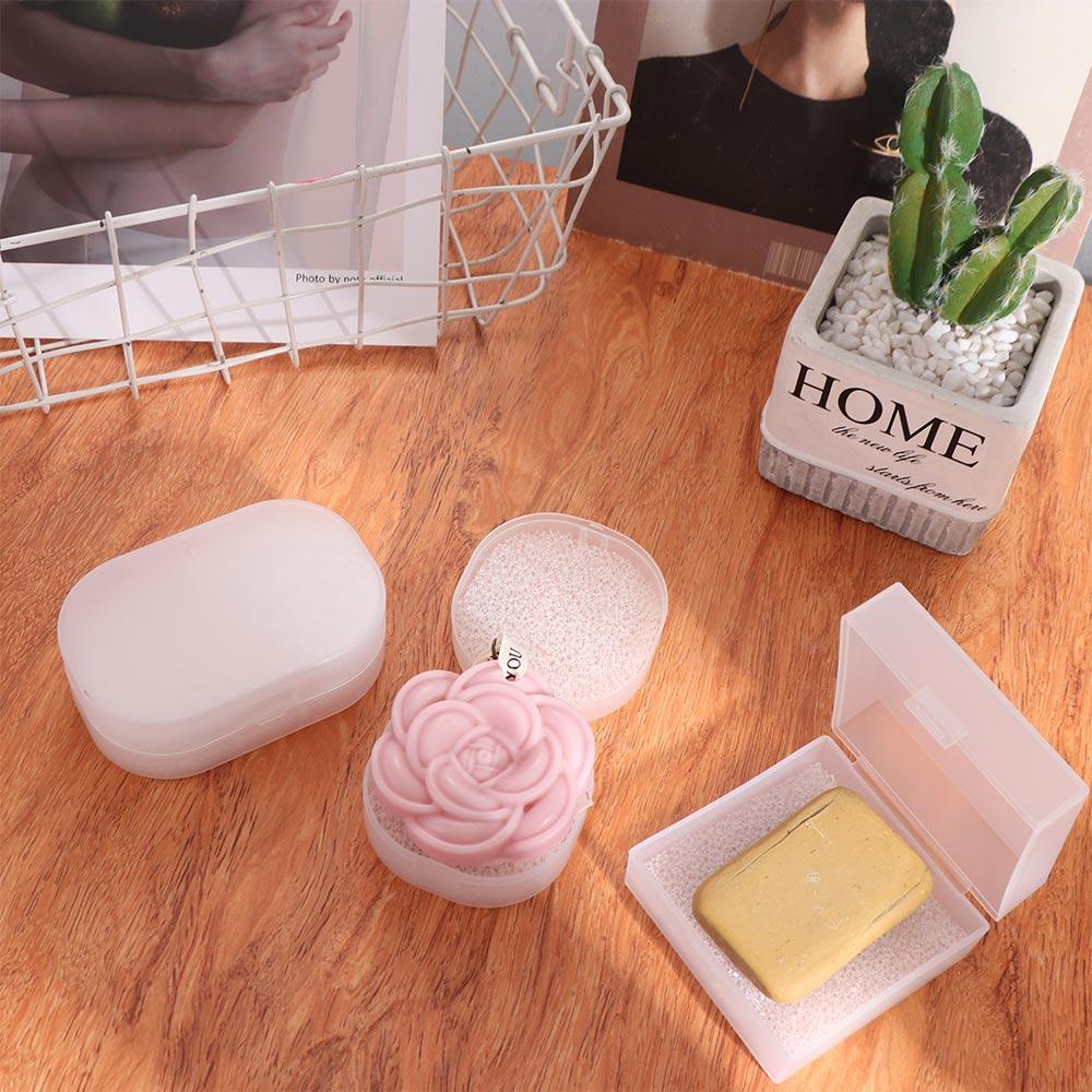 Transparent Soap Dish Sealed Soap  Holders Soap Storage Portable Soap Box  Bathroom