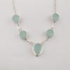 Aqua Chalcedony Gemstone 925 Sterling Silver Handcrafted Jewelry Designer Necklace 16-18" Gift RN-3-20