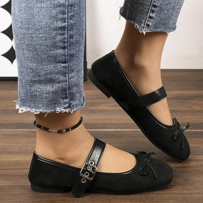 Fashion Women's Ballet Flats Spring Autumn Leopard Print Mary Jane Shoes Fashion Square Toe Ladies Comfort Soft Sole Flats Shoes