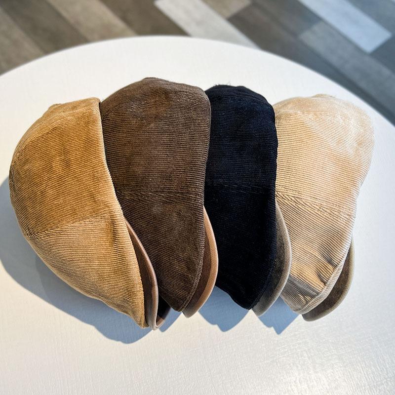 Fashion Retro Corduroy Newsboy Cap Unisex Large Head Size Warm Hat