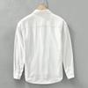 2024 Spring White Shirt Men Casual Long Sleeve Shirts 100% Cotton Plaid Patchwork Designer Loose Men's Fashion Shirt