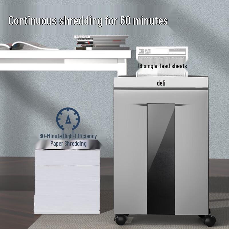 Deli 9906 Commercial P-5 Paper Shredder CN Plug (adapter Included)