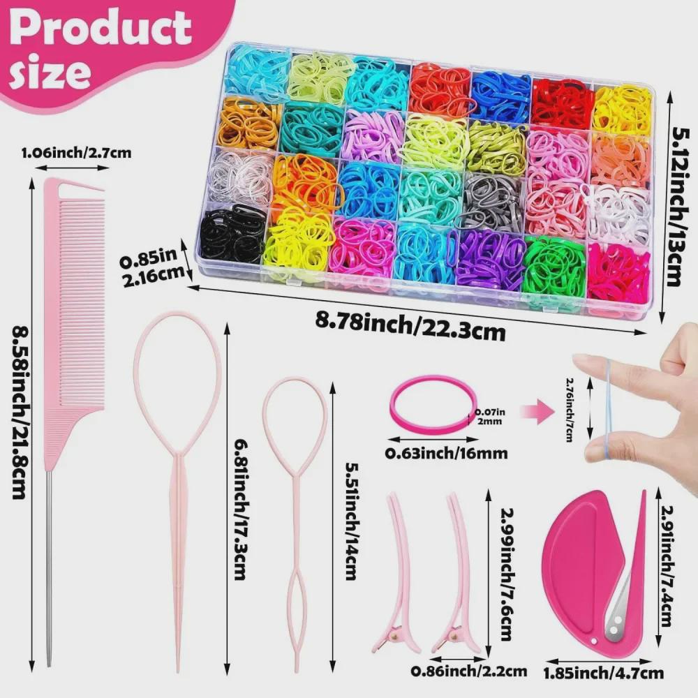 28-Color Gentle Hair Bands: Non-damaging, Disposable Rubber Bands for Braids and Hairstyles