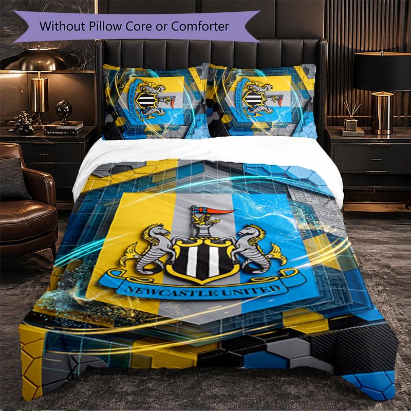 Set Biancheria da Letto Calcio Newcastle United 3 Pezzi Morbido Copripiumino con Federe Set Decorazione Camera da Letto per la Casa