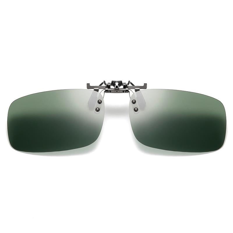 Lunettes de soleil métalliques relevées ultra-légères, Lunettes de soleil à clip polarisées carrées spécifiques pour conducteur et pêche