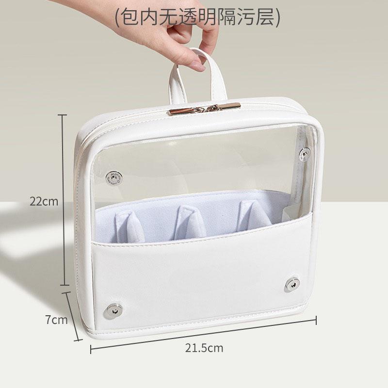 

Foldable Clear Makeup Brush Organizer, Large Capacity Cosmetic Storage Bag with Stand-up Design, Portable Travel Cosmetic Case
