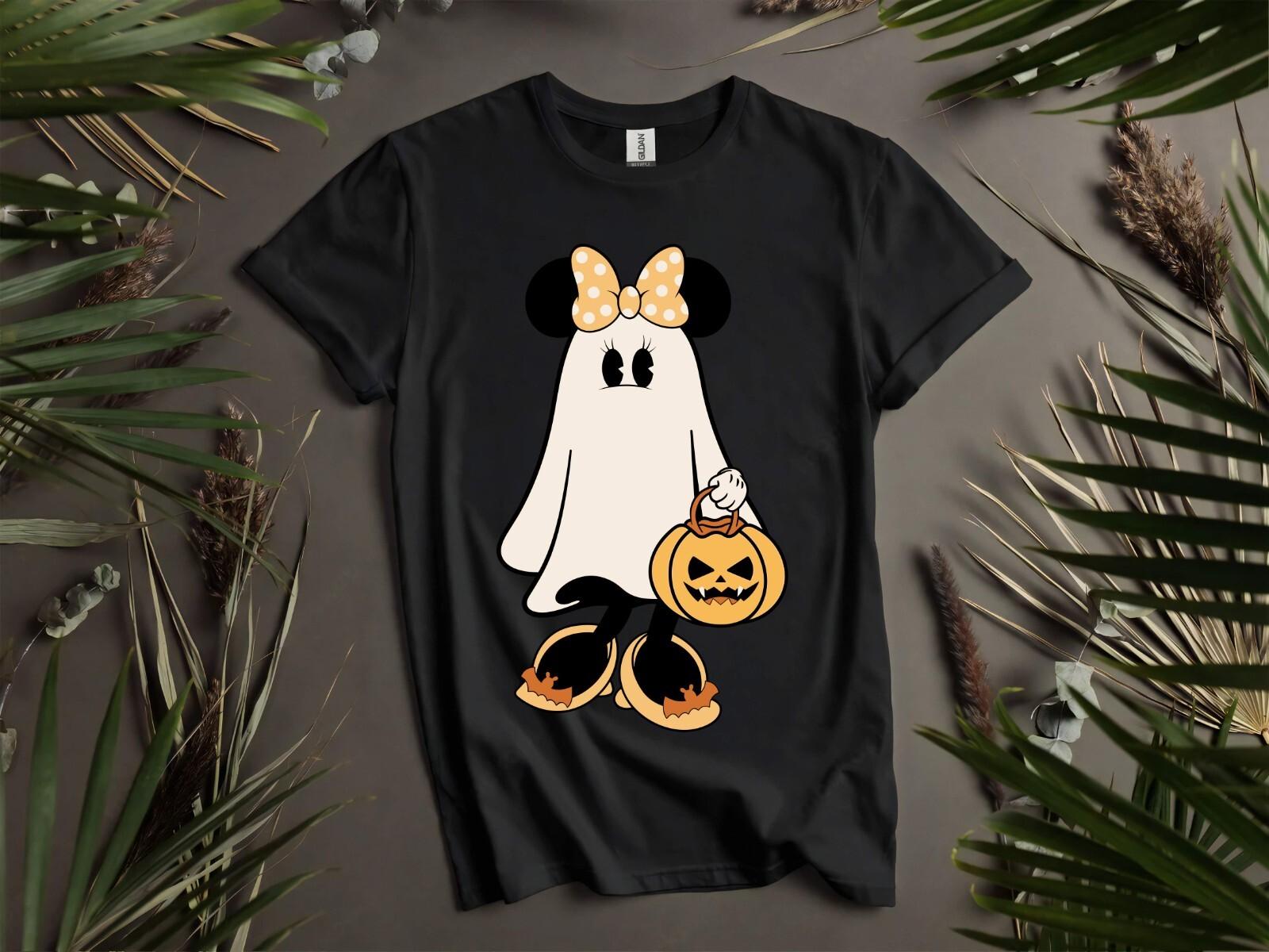 Minnie Mouse Halloween Cosplay GhostT-shirt T shirt Men Women Unisex Tshirt K920 M