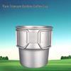 Portable Pure Titanium Travel Mug with Folding Handle - Outdoor Tea Infuser & Kettle Cup Set