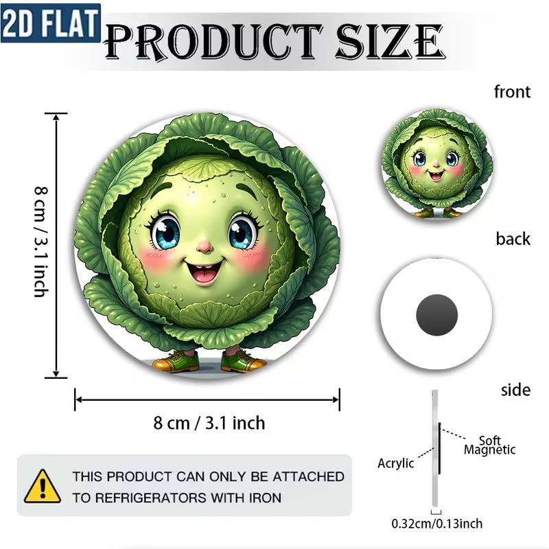 2pcs of 2D Printed Refrigerator Magnet Decoration. The Colors Are Bright and Long-Lasting Without Fading