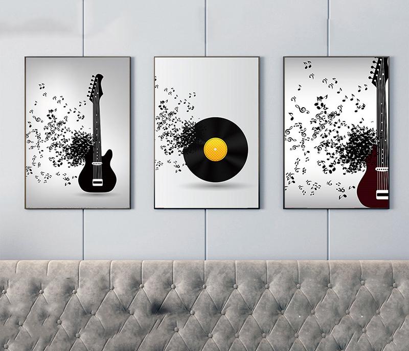 Modern Abstract Guitar Record Note Canvas Painting Wall Art Nordic Posters and Prints for Office Living Room Decor Cuadros