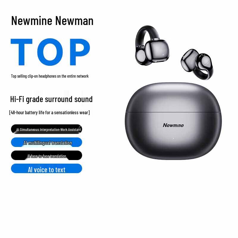 Newmine Clip-on AI Smart Wireless Bluetooth Earbuds