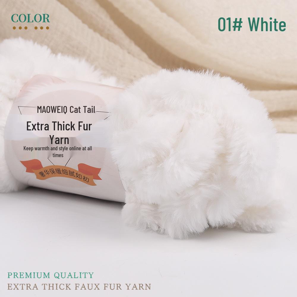 Coarse Faux Fur Yarn Ball - Long Hair Mink for DIY Knitting: Hat & Scarf Kit