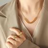 European & American Bold Thick Chain Patchwork Necklace for Women - Hip Hop Trend, 18K Gold-Plated Titanium Steel Jewelry