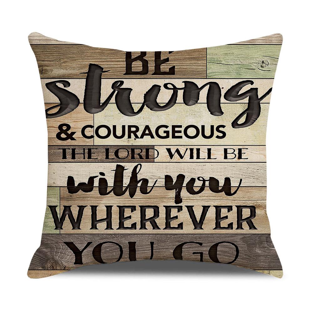 Retro American Wooden Board Letters Admonishment Digital Printing Linen Pillowcase New Home