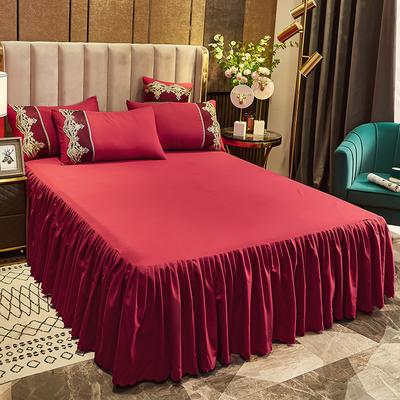 Princess Solid Color Bed Skirt Bed Cover, Single Piece Dust Cover, Anti Slip Bed Cover, Solid Color Bed Set Pillowcase, Purchased Separately