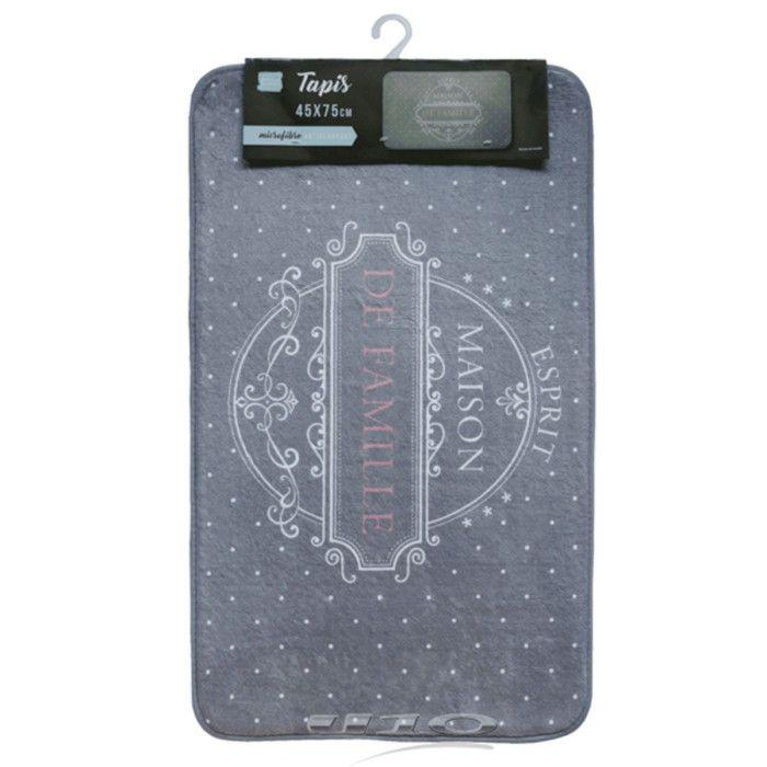 Tapis de bain - Maison de Famille - Des. Place - Microfibre - Gris