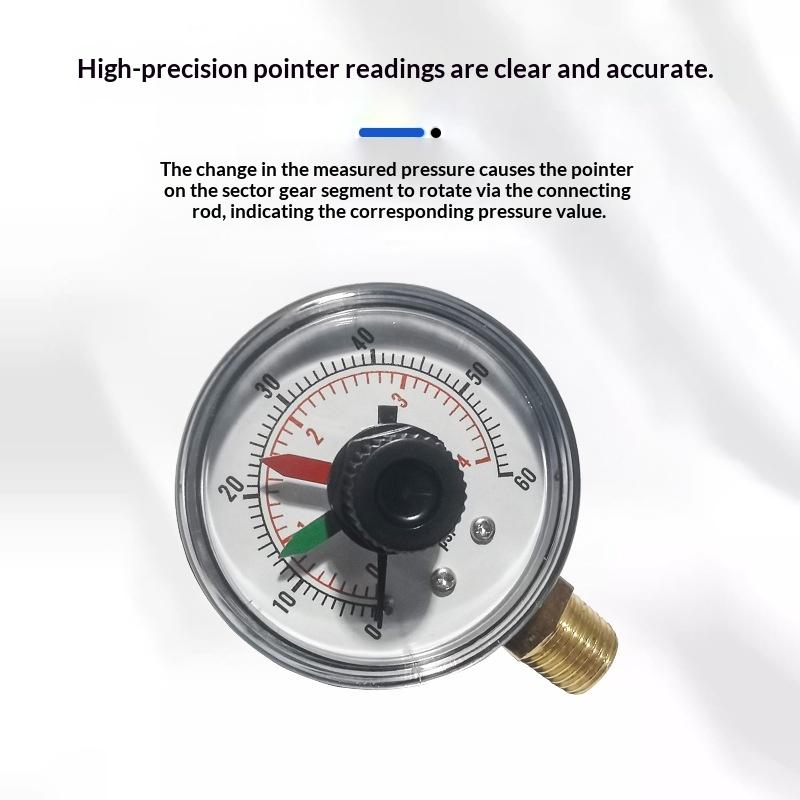 0-60 PSI Y50 Dual Dial Pressure Gauge for Air Water Oil Robust and Precise