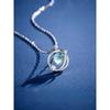 Dream Planet Blue Glazed Crystal Necklace Japan And Korea Compact Fresh Ins Wind Clavicle Chain Pendant Premium