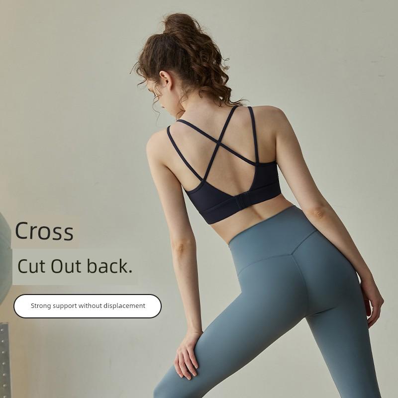 One-Piece Fitness Vest Women s Anti-Shock and Anti-SAG Sports Intimates Pilates Running Training Beauty Back Yoga Bra L