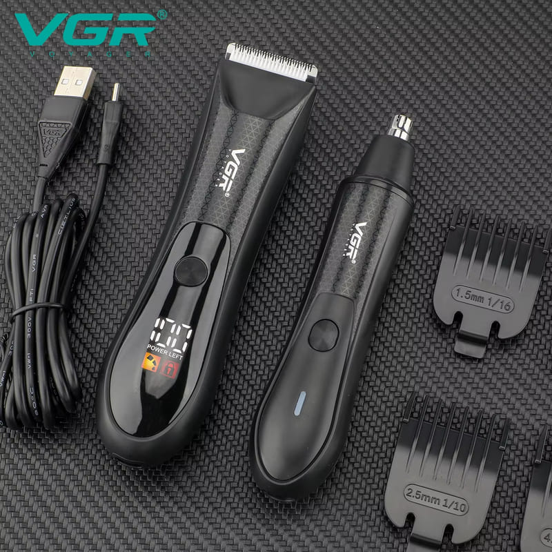 New Electric Body Hair Trimmer Full Body Washable Stainless Steel Men's Universal Shaving LCD Digital Display  Nose Hair Trimmer  Safe Trimming