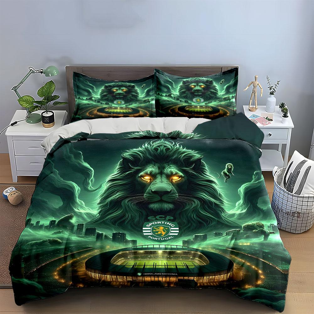 Leão, estádio, Sporting Portugal. Conjuntos de cama Conjuntos de capa de edredom Capas de edredom Fronhas(1* Capa de Edredom 2* Fronhas sem enchimento)
