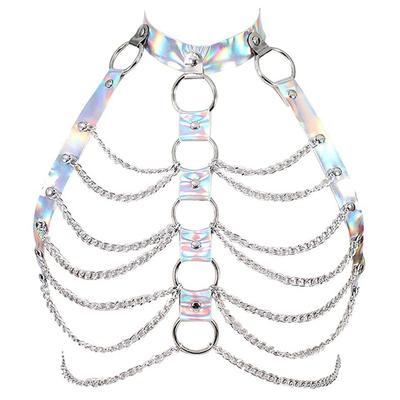 Punk Körperkette BH Halskette Goth BH Kette Bikini Brusthalter BHs Körperschmuck Tanzclub Party für Körpergeschirr Gürtel