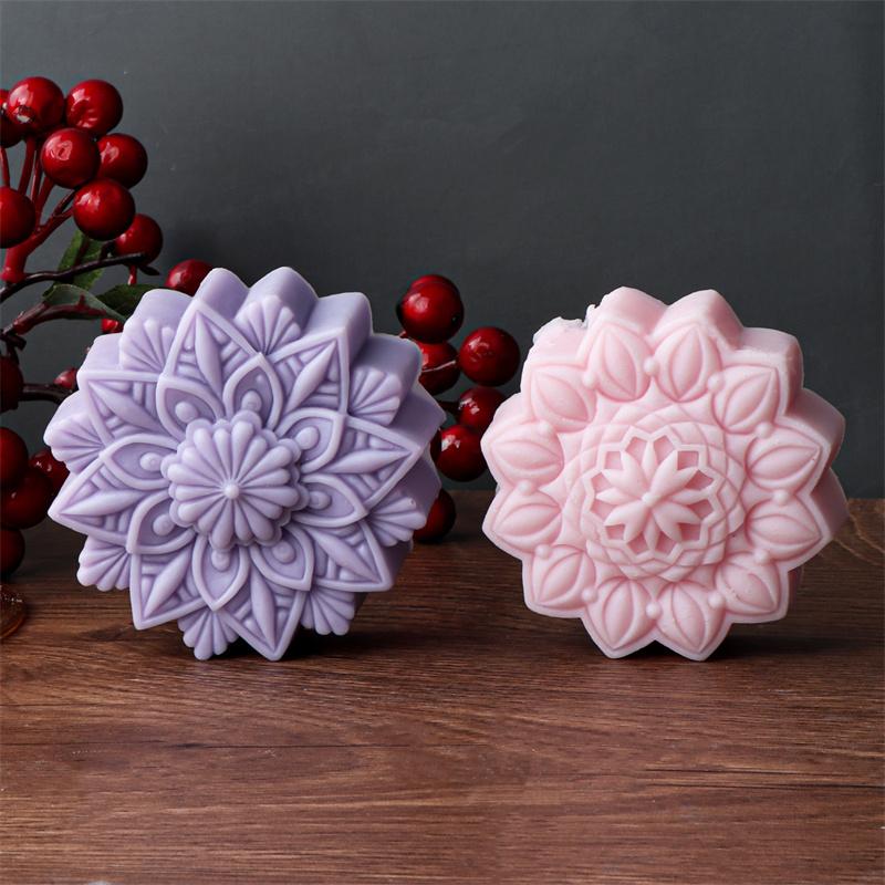 3D Creative Flower Shaped Soap Mold Silicone Molds DIY Handmade Fondant Cake Decorating Candle Mold Pudding Ice Cube Mold