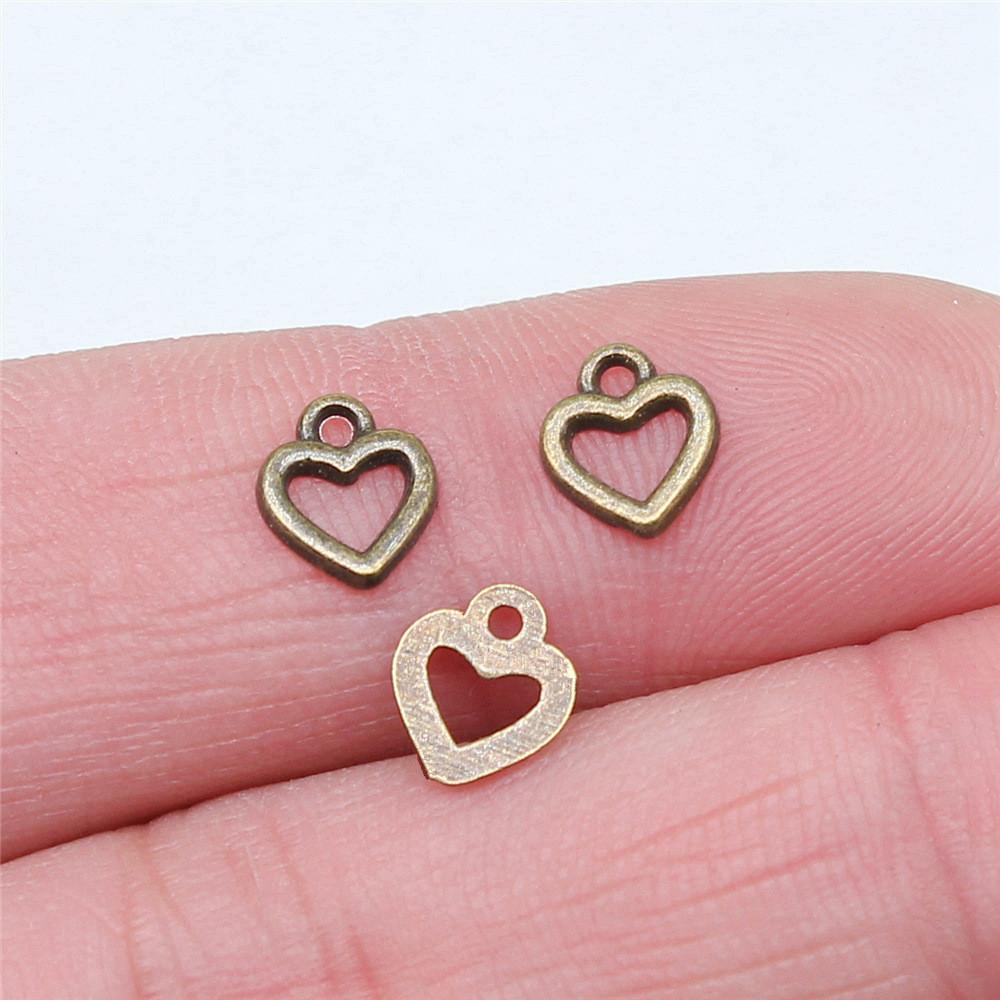 Charms Openwork Heart Pendants Vintage Jewelry Supplies QC068