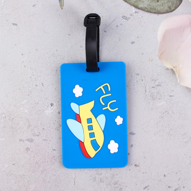 Popular Eco-friendly PVC Cartoon Luggage Tag for Suitcases and Boarding Passes