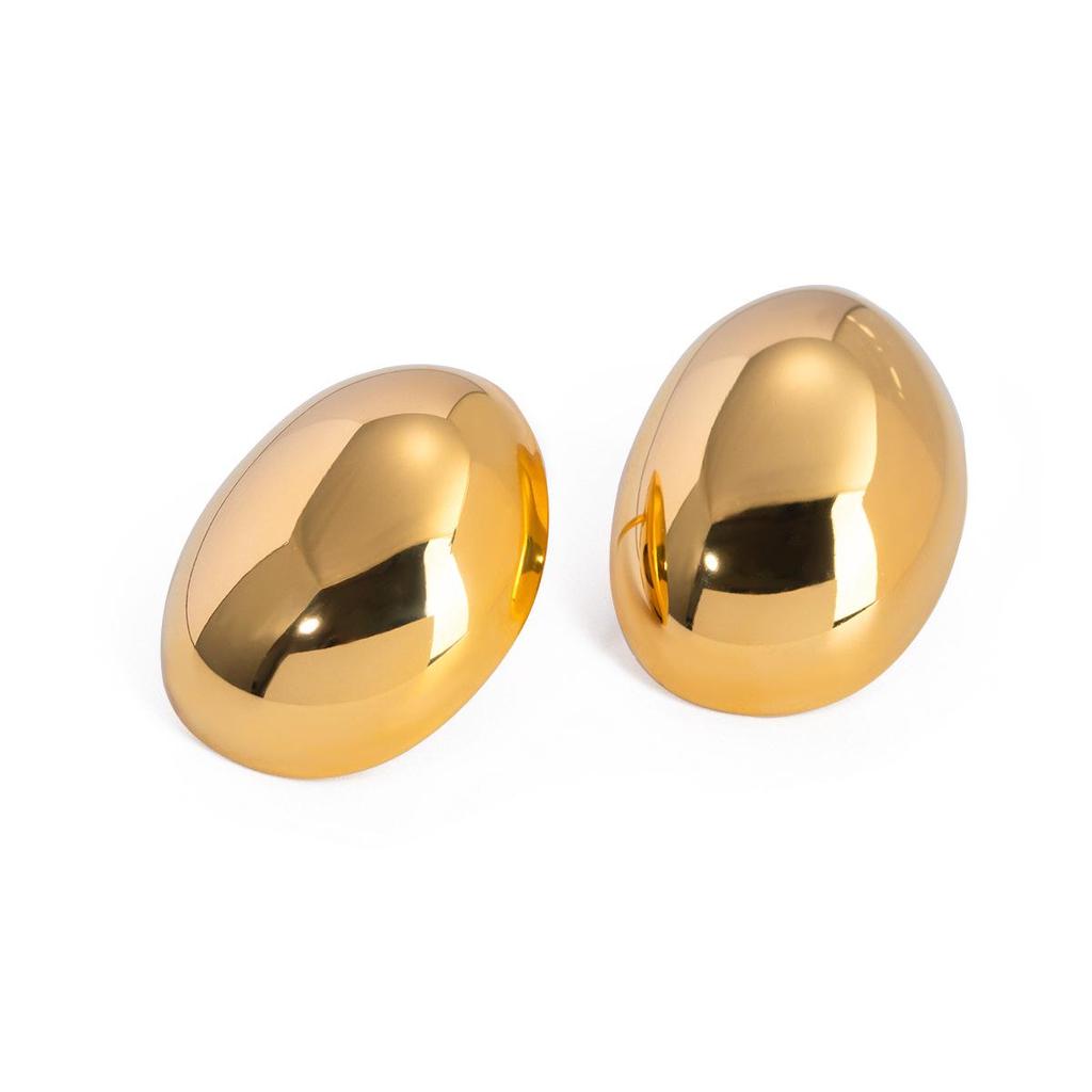 Jieding 18k Gold Plated Stainless Steel Stud Earrings: High-End European & American Design, Titanium Cross-Border Jewelry.