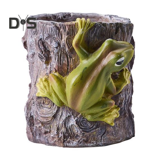 

Карандашница в виде лягушки, уникальный забавный горшок для суккулентов, прочная конструкция, легко моется, многоцелевой держатель для ручек и кисточек, органайзер для стола B