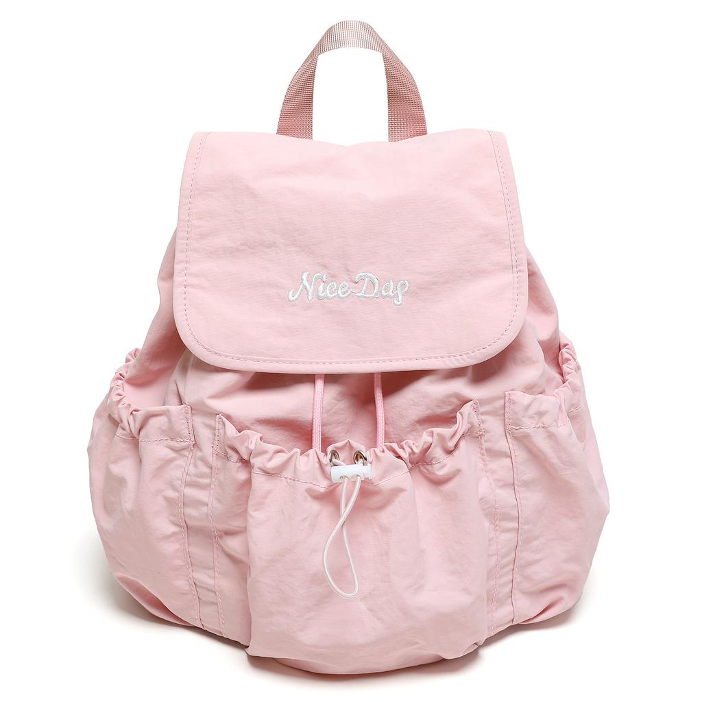 Drawstring Flap Double-shoulder Bag Backpack for Students and Casual Use Book Bag