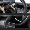 For Hyundai Tucson  NX4 Accessories Steering Wheel Cover Leather Protection Strim Hand Stitched Installation