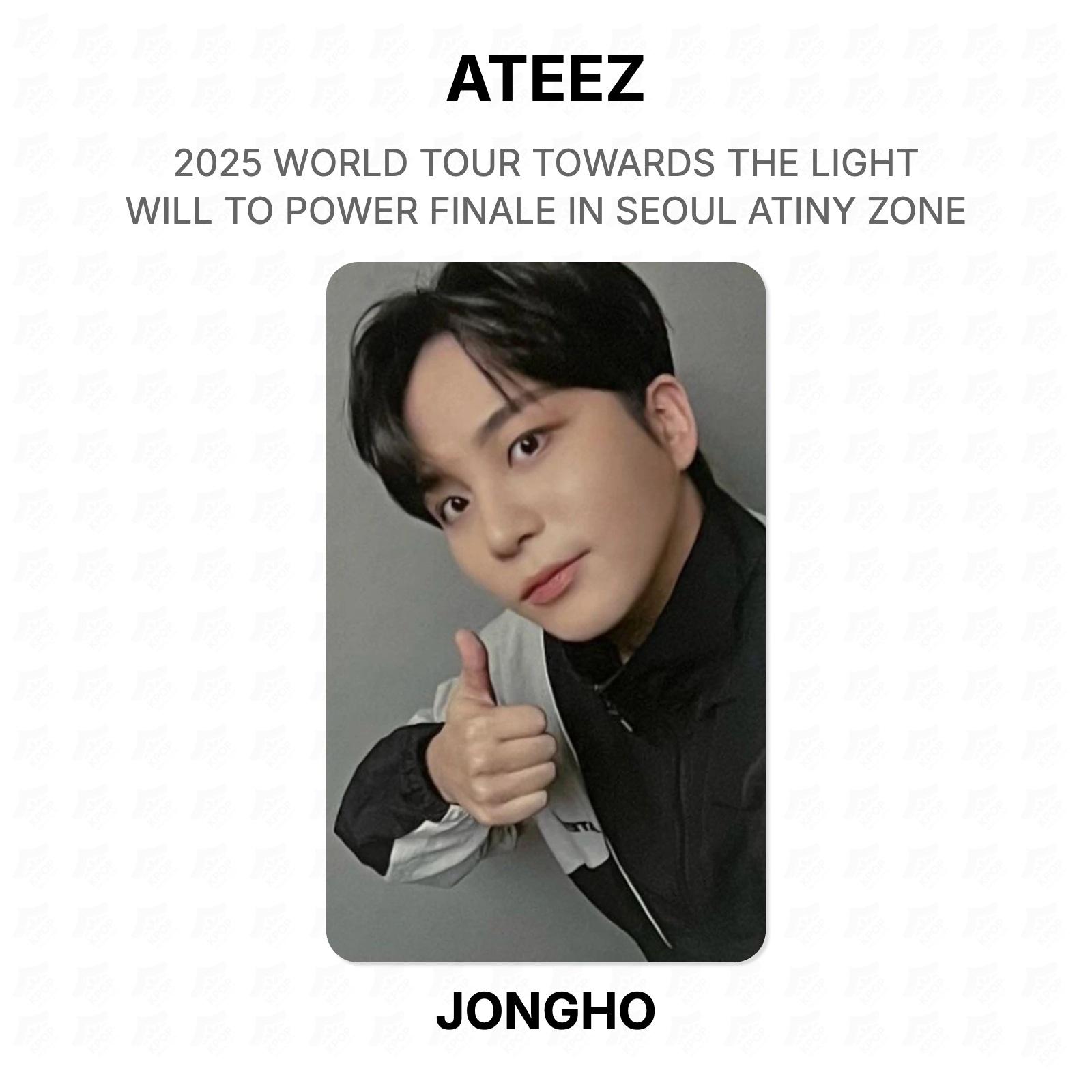 ATEEZ 2025 МИРОВОЙ ТУР TOWARDS THE LIGHT : ФИНАЛ WILL TO POWER В СЕУЛЕ ATINY ZONE Официальная фотокарточка JONGHO