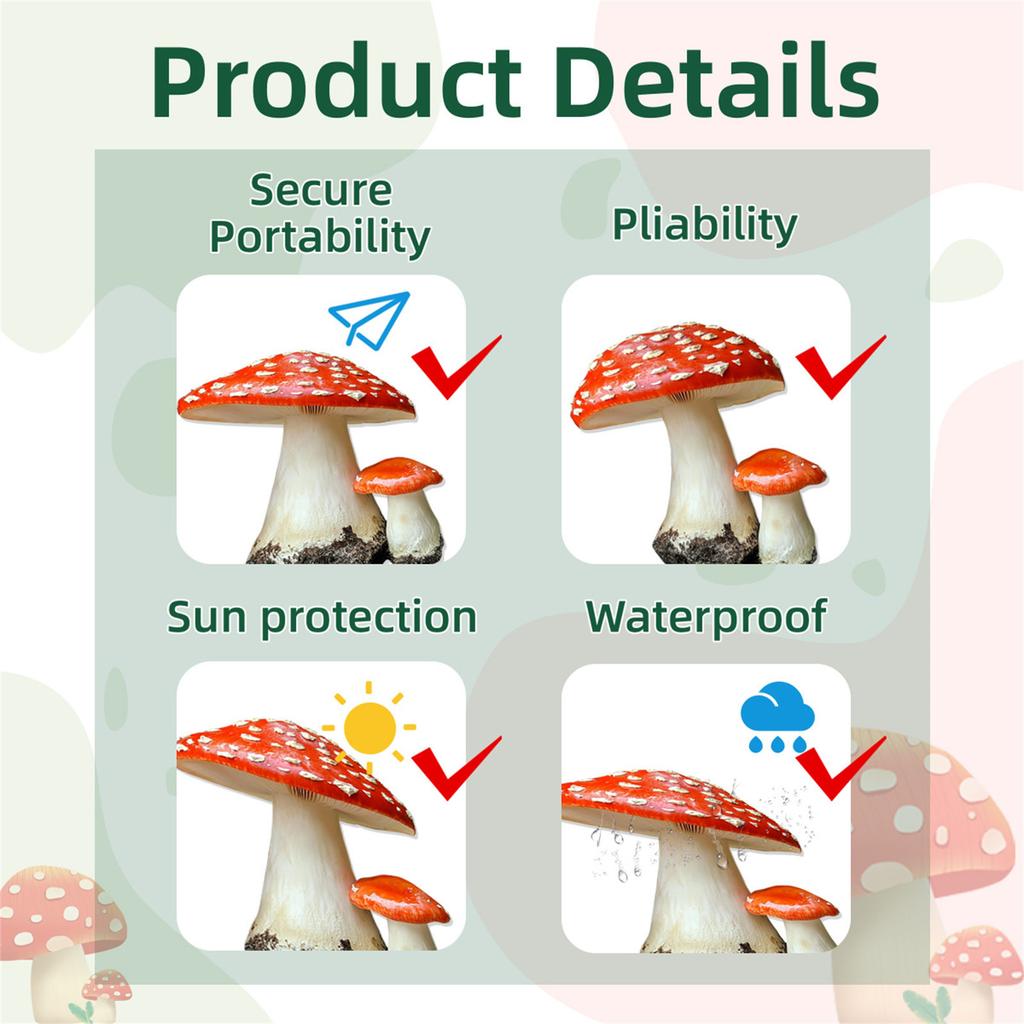 Weather Resistant Mushroom Landscape Stakes Garden Ornaments Suitable For Garden Enthusiasts Projects Indoor Outdoor Use