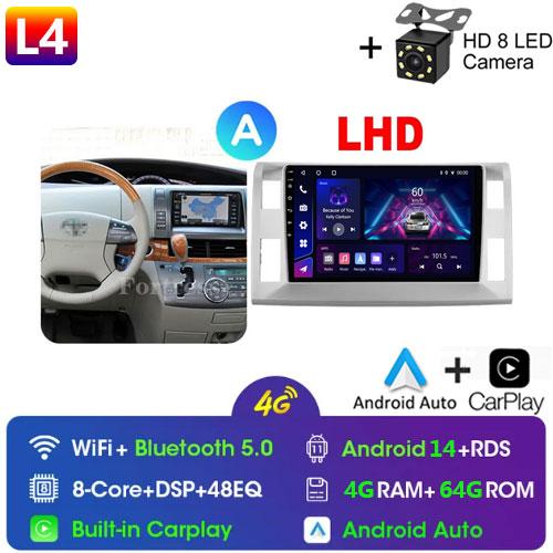 Android 14 Carplay WIFI+4G Car Radio For Toyota Previa 3 III XR50 Estima 2006-2019 Multimedia Player GPS 2din Head Unit Stereo