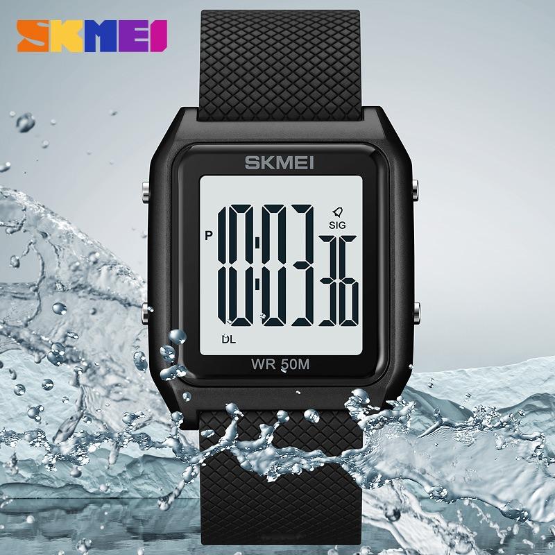 Stylish Multi-functional Large-screen Digital Display Electronic Watch, Male and Female Students Sports Waterproof Youth Chronograph Watch