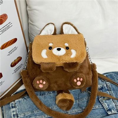 Schoolbag Internet Celebrity Doll Bag Cute Raccoon New Plush Bag Grab Machine Backpack Cartoon Shoulder Bag Birthday Gift