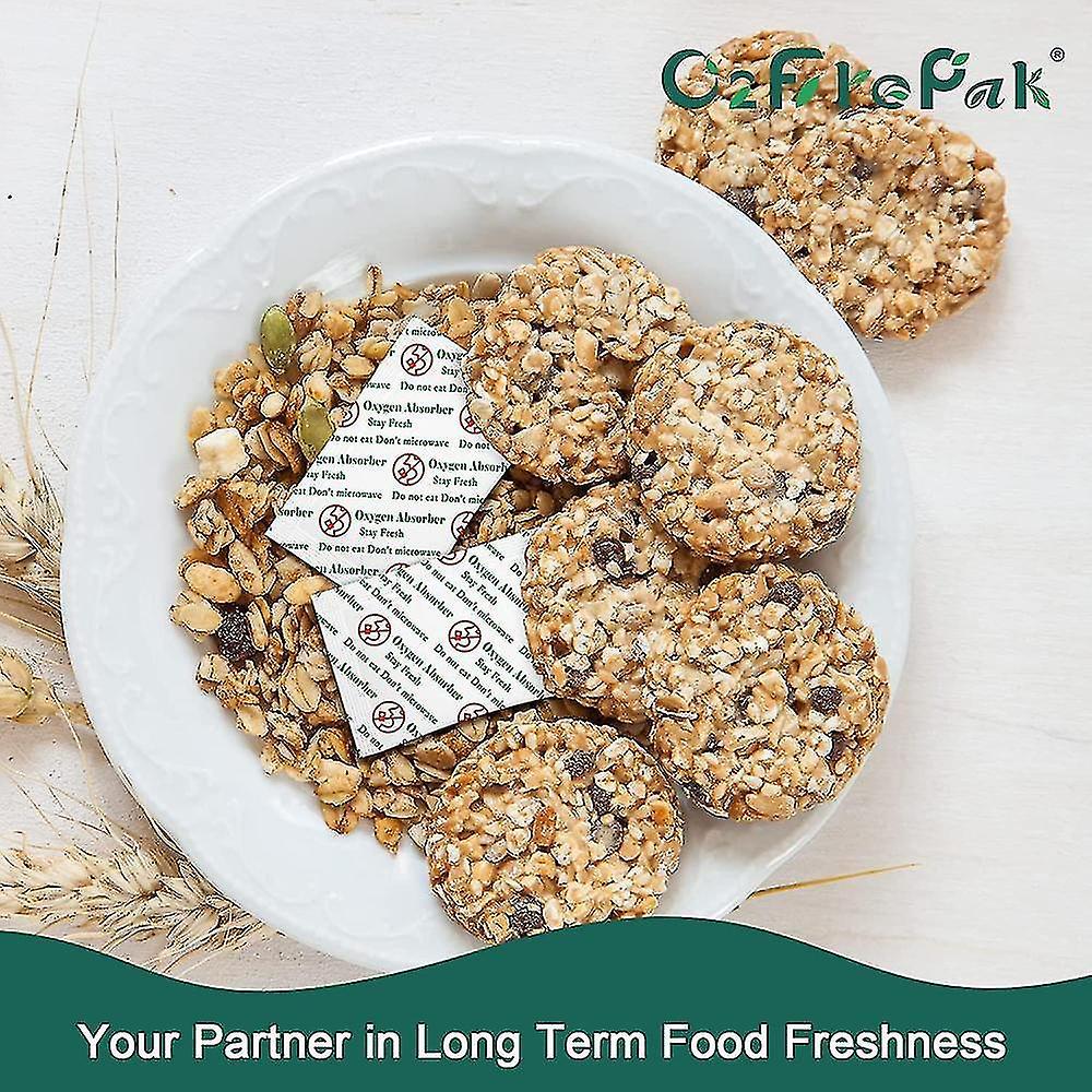 200cc(100-pack) Food Grade Oxygen Absorbers Packets For Food Storage,oxygen Absorbers Storage Packets With Oxygen Indicator In Vacuum Bag And 3 Times