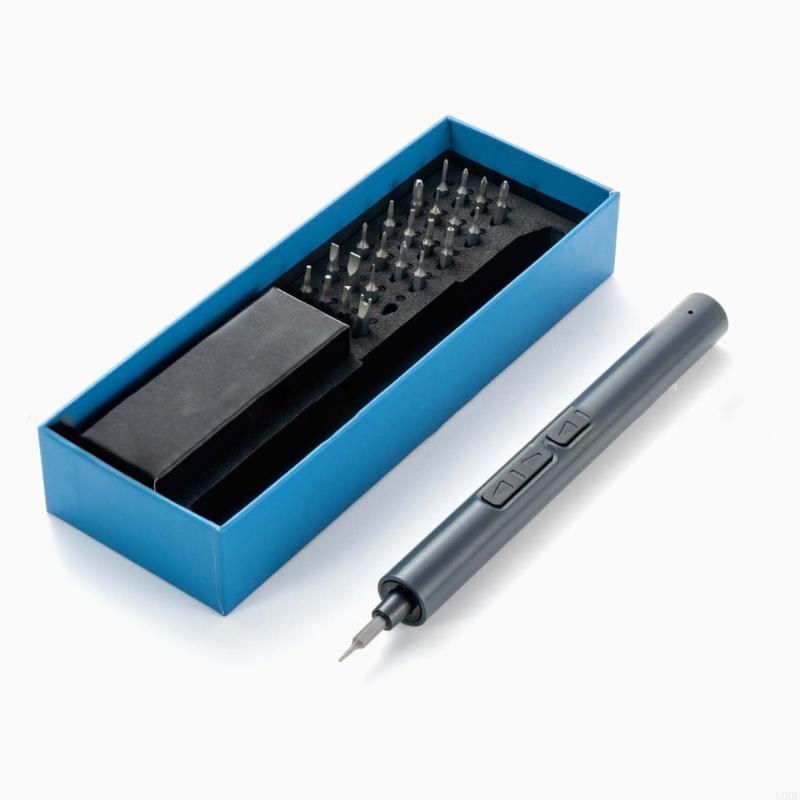 Portable Electric Screwdriver Set 28 Accessories Build In LED Light Fast Charging