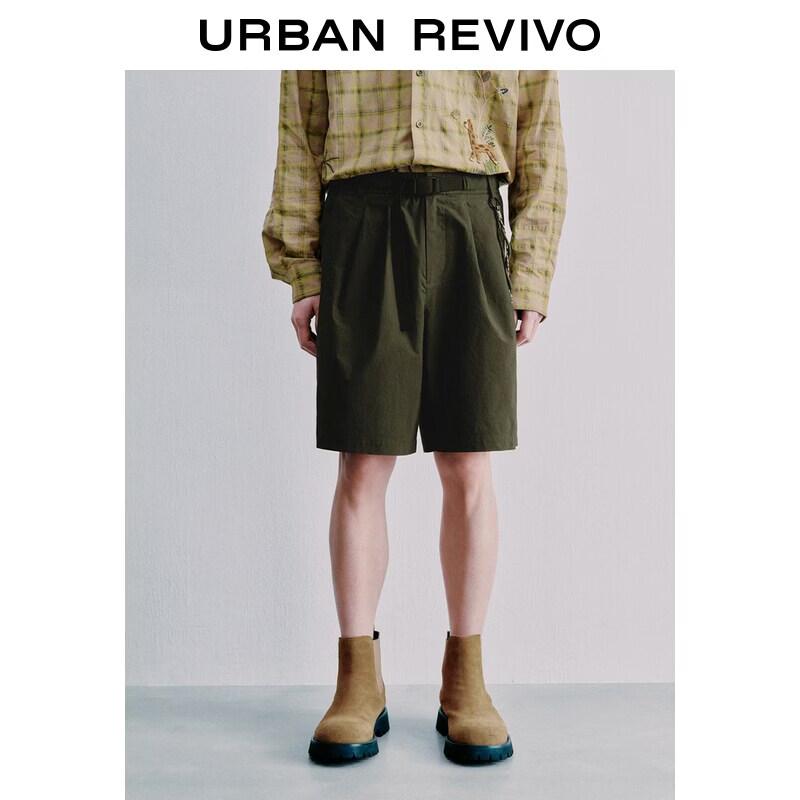 

UR 2026 Spring Men s Urban Casual Pleated Belted Shorts 29