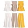 Fashion Style 2024 Autumn New Women's Clothing Waistband Long Plaid Sleeveless Soft Vest Pants 3644627