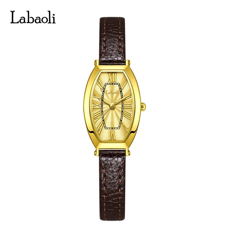 La Baoli Fashion Watch Retro Wine Barrel Type Dial Women'S Watch Simple Quartz Watch