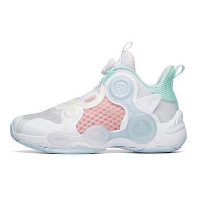 Irregular 1 Non-Slip Shock Absorbing Wear-Resistant Breathable Mid-Top Basketball Shoes Kids Sneaker White Green 312221102-7