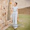 Women's Lyocell Linen Sleeveless Top & Wide-Leg Pants Set