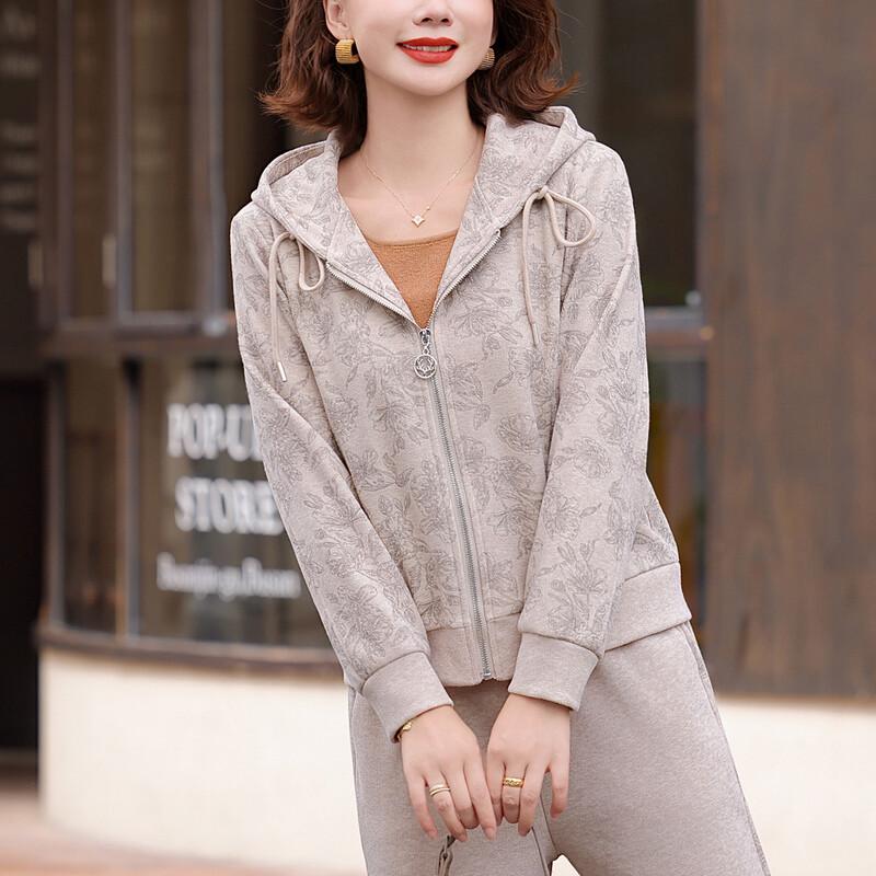 Madam Datang Women's Plus Velvet Autumn/Winter Sportswear Set