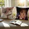 popular female singer MMARiA Cushion Cover Pillowcase Antidustmite Invisible Zipper Short Plush Sofa Cushion