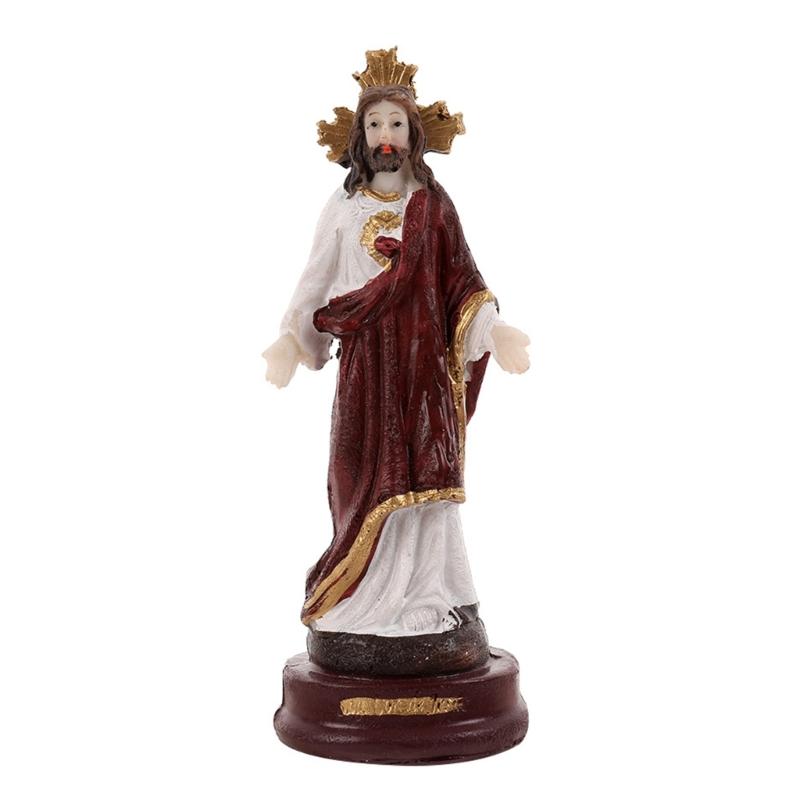 Jesuses Christs Handcrafted Sculpture 13.5cm Tall Holiday Tabletop Decoration
