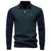Gant 2025 Autumn/Winter Embroidery New Half Zipper Men's Stand Up Collar Cotton Sweater Business Casual Knitted Sweater